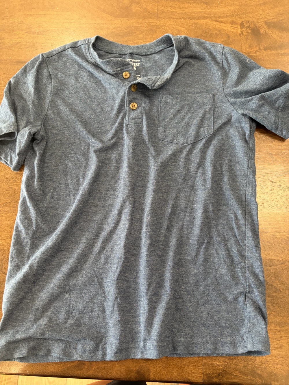 Boy’s Short Sleeve Henley Pocket Shirt - Heather Blue